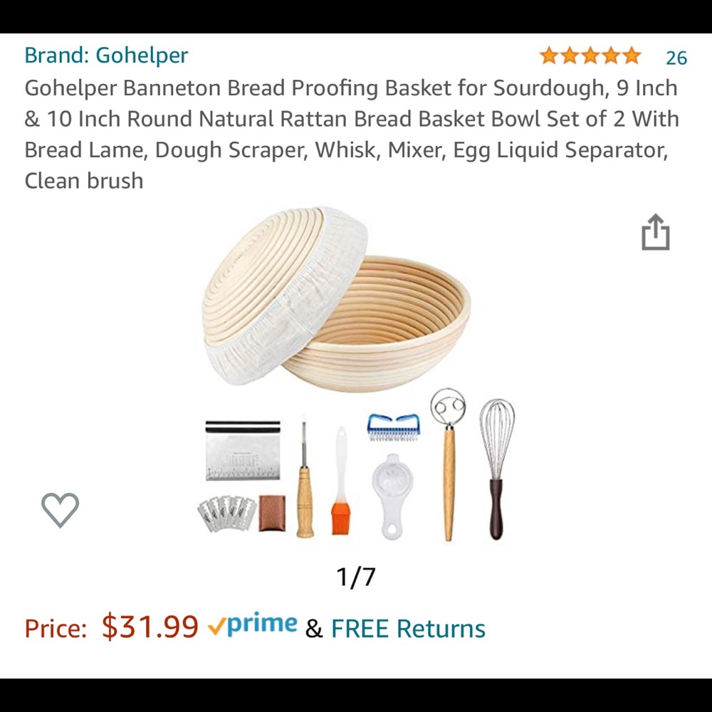Bread proofing basket kit